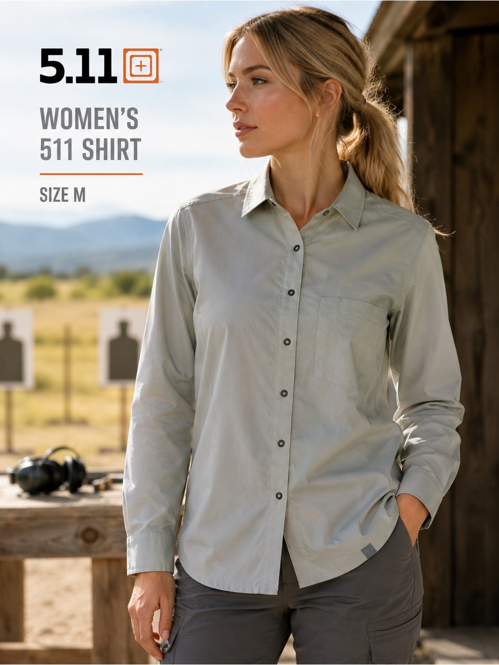 5.11 Tactical Women’s Long Sleeve Snap Front Utility Shirt Medium